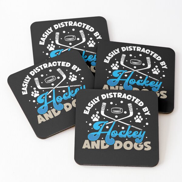 Item preview, Easily distracted By Hockey and Dogs Animal Sports Lover designed and sold by Dressed For  Duty.