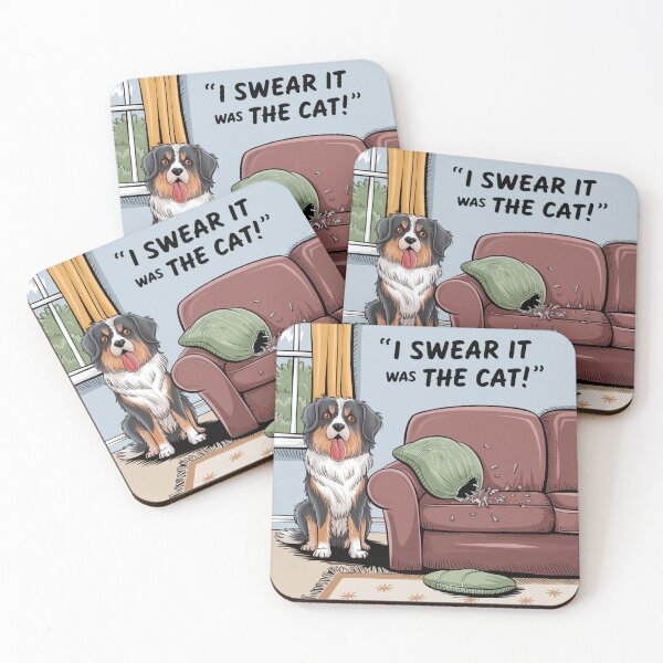 Item preview, I Swear It Was the Cat - Guilty Dog designed and sold by ArtByYunus.