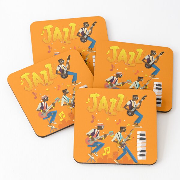 Item preview, Elegant Jazz Trio in Orange Hues designed and sold by Arte Cartoon From TagTeam Group.