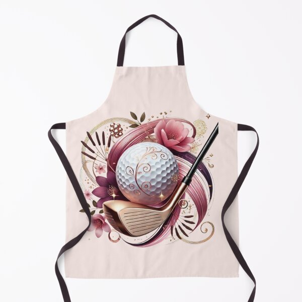 Item preview, Floral Golf Ball and Club in Pink and Gold designed and sold by PawtopiaDesigns.
