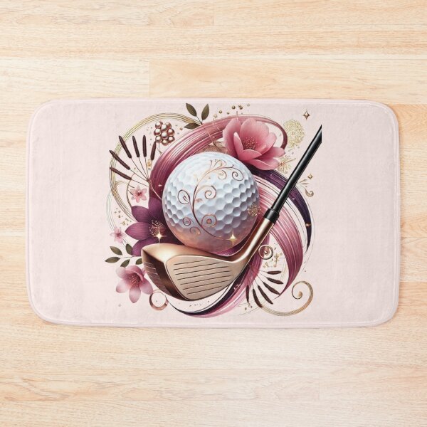 Item preview, Floral Golf Ball and Club in Pink and Gold designed and sold by PawtopiaDesigns.