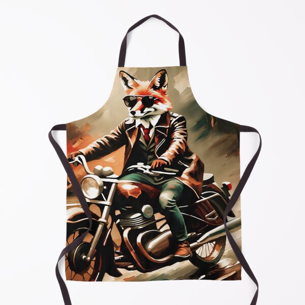 Item preview, Vintage Animal Art: Cool Fox Biker with Leather Jacket | Animal Art | Oil Painting | Quirky Vintage Art designed and sold by UnhingedBird.