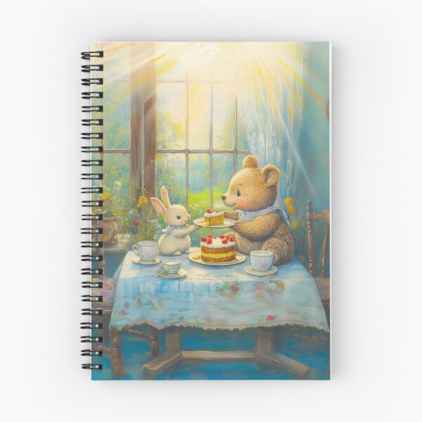 Item preview, Happy Little Bear And Bunny Sharing A Cake designed and sold by QuietKingdom.
