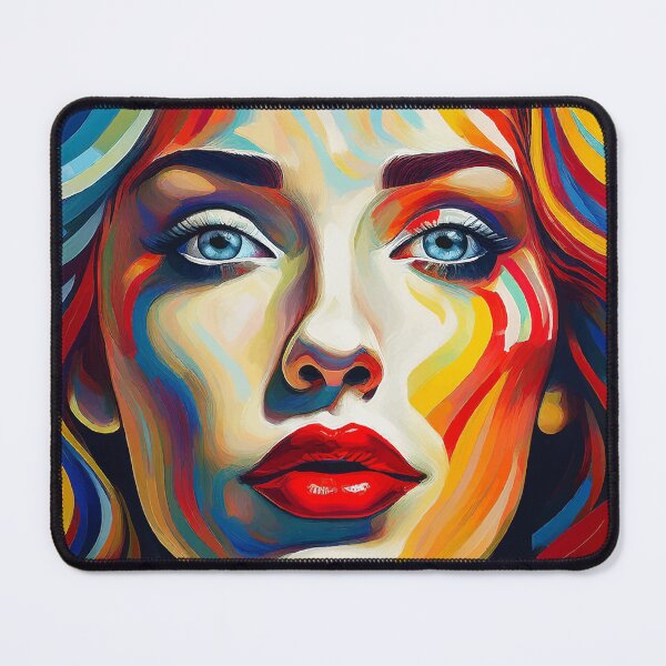 Item preview, Colorful Beautiful Woman Face with Blue Eyes | Digitally Handmade Drawing Painting designed and sold by FilipeFerreira.