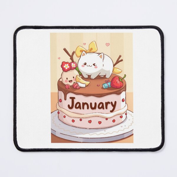 Item preview, January Cake kawaii cute birthday gift funny dessert designed and sold by CheeseBlueprint.