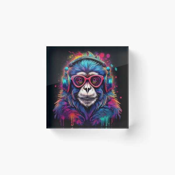 Item preview, gibbon in headphones and shades graffiti style  designed and sold by Boxing Kangaroo Retail Company.