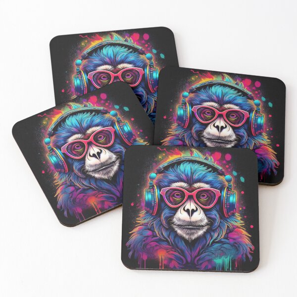 Item preview, gibbon in headphones and shades graffiti style  designed and sold by Boxing Kangaroo Retail Company.