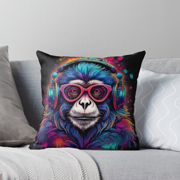 Item preview, gibbon in headphones and shades graffiti style  designed and sold by Boxing Kangaroo Retail Company.