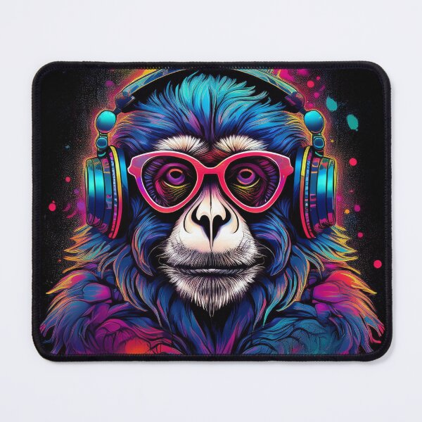 Item preview, gibbon in headphones and shades graffiti style designed and sold by Boxing Kangaroo Retail Company.