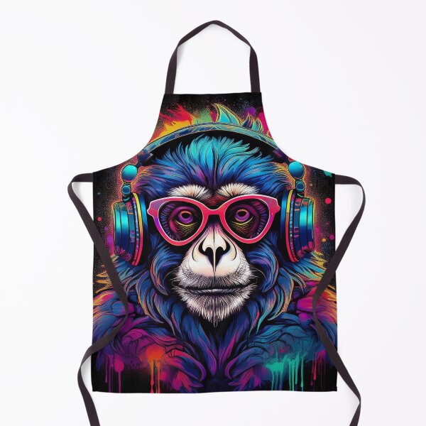 Item preview, gibbon in headphones and shades graffiti style designed and sold by Boxing Kangaroo Retail Company.