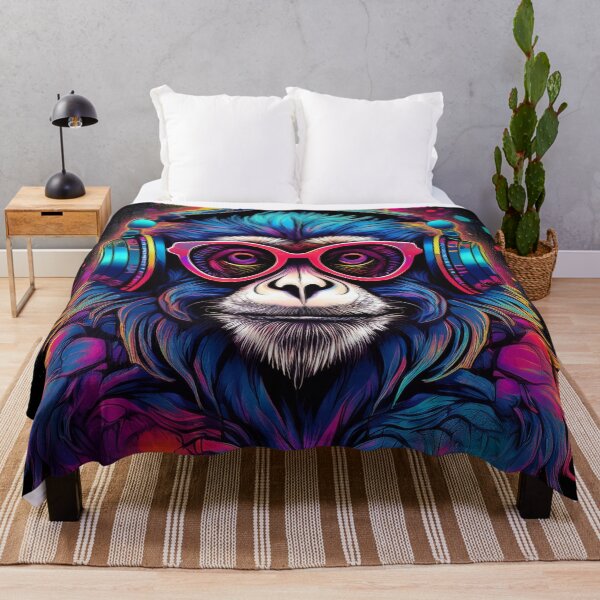 Item preview, gibbon in headphones and shades graffiti style  designed and sold by Boxing Kangaroo Retail Company.