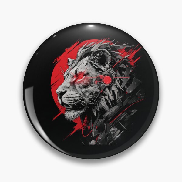 Item preview, Cyber Black Lion // Black Lion // Cool Animal // Cyber Animal // Animal Art // Animal Warrior // Gaming Aesthetic stickers designed and sold by SMARTKIT  DESIGNAGENCY.