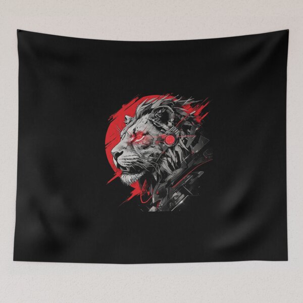 Item preview, Cyber Black Lion // Black Lion // Cool Animal // Cyber Animal // Animal Art // Animal Warrior // Gaming Aesthetic stickers designed and sold by SMARTKIT  DESIGNAGENCY.