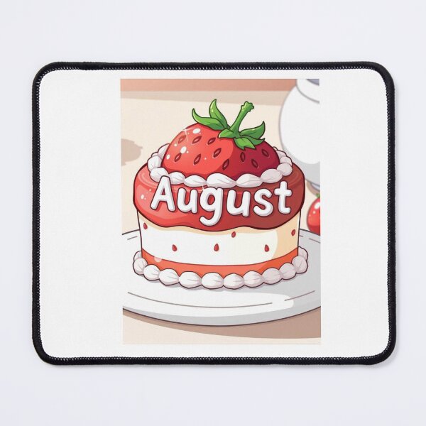 Item preview, August Cake kawaii cute birthday gift funny dessert designed and sold by CheeseBlueprint.