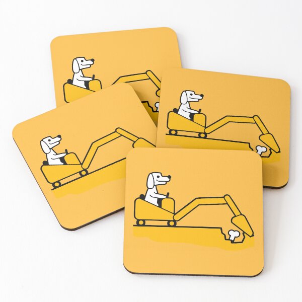 Item preview, Dog Bone Burying Excavator Digging Cool Digging Comic Cartoon designed and sold by shirt-o-mat.