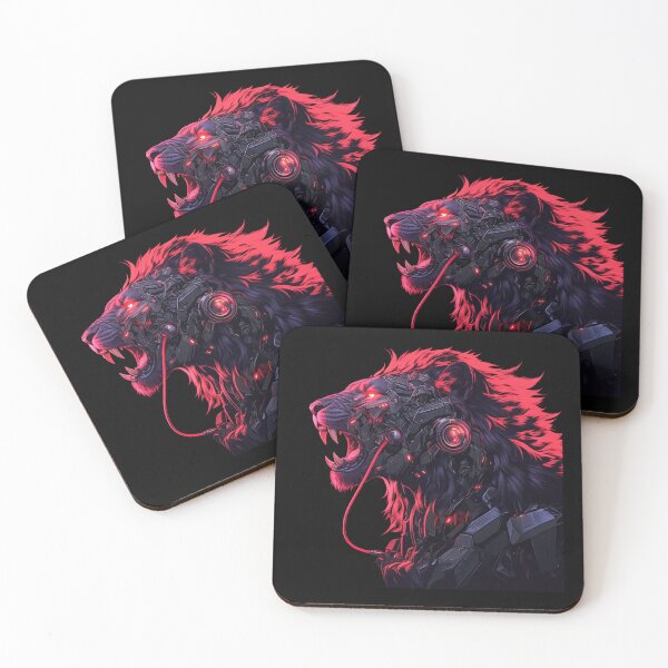 Item preview, Cyber Black Lion // Black Lion // Cool Animal // Cyber Animal // Animal Art // Animal Warrior // Gaming Aesthetic stickers designed and sold by SMARTKIT  DESIGNAGENCY.