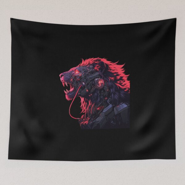 Item preview, Cyber Black Lion // Black Lion // Cool Animal // Cyber Animal // Animal Art // Animal Warrior // Gaming Aesthetic stickers designed and sold by SMARTKIT  DESIGNAGENCY.
