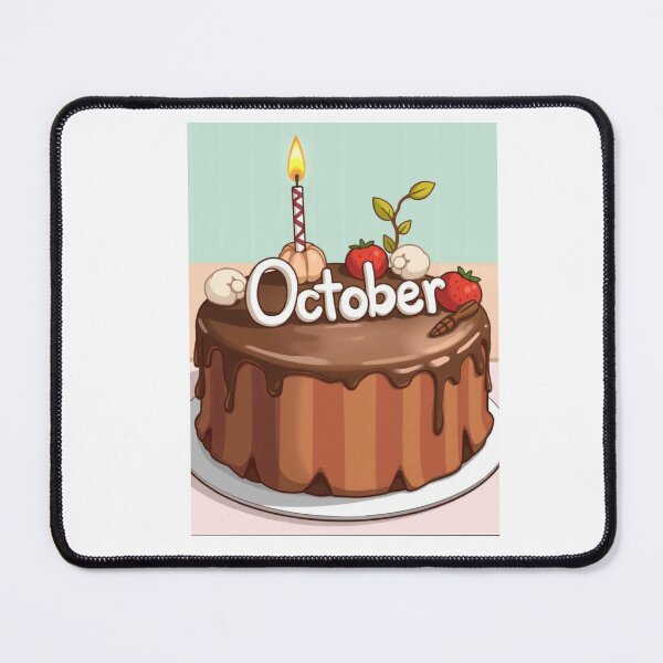 Item preview, October Cake kawaii cute birthday gift funny dessert designed and sold by CheeseBlueprint.
