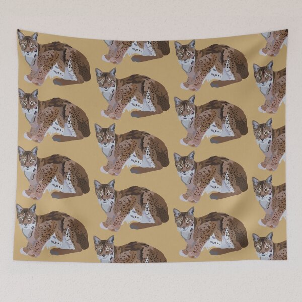 Item preview, L is for Lynx,Lynx – Elusive Wild Cat of the Forests Illustration designed and sold by PrettylittlepastelUk.