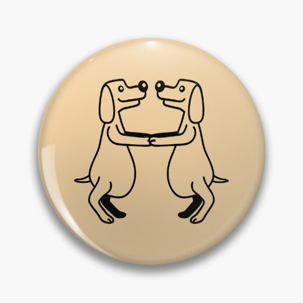 Item preview, 2 Dogs Fat Belly Overweight Dancing Together Comic Cartoon designed and sold by shirt-o-mat.