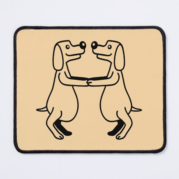 Item preview, 2 Dogs Fat Belly Overweight Dancing Together Comic Cartoon designed and sold by shirt-o-mat.