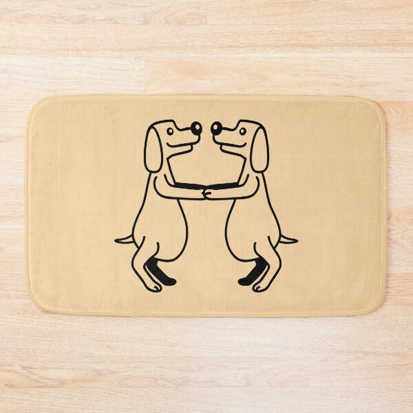 Item preview, 2 Dogs Fat Belly Overweight Dancing Together Comic Cartoon designed and sold by shirt-o-mat.