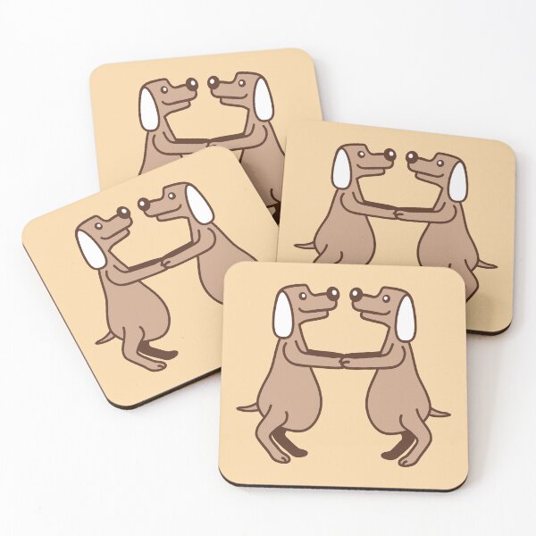 Item preview, 2 Dogs Fat Belly Overweight Dancing Together Comic Cartoon designed and sold by shirt-o-mat.
