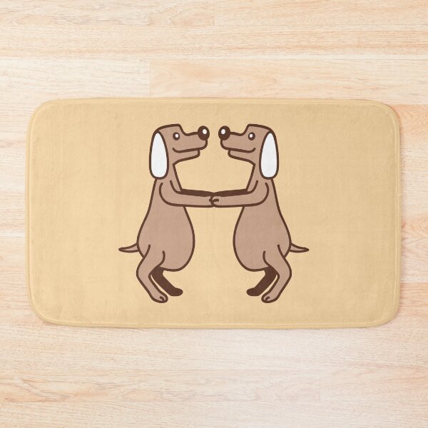 Item preview, 2 Dogs Fat Belly Overweight Dancing Together Comic Cartoon designed and sold by shirt-o-mat.