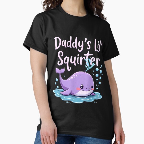 Vista previa del artículo con la obra «El pequeño chorreante de papá», diseñado y vendido por FunnyHumorTees.