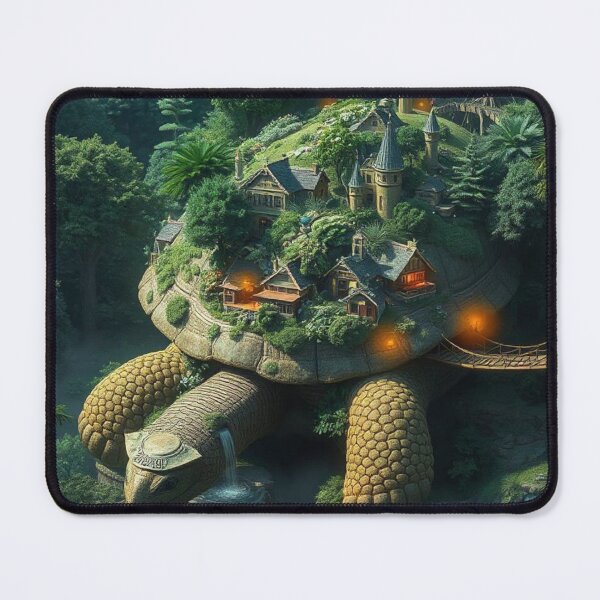 Item preview, Enchanted Village on Giant Tortoise designed and sold by LoveingShop.