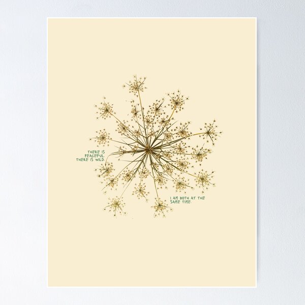 Item preview, Wild & Peaceful Quote Botanical Art designed and sold by Mystikos Art.