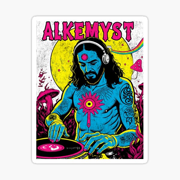 Item preview, Psychedelic DJ Jesus Mystical Turntable AlKemyst designed and sold by Mystikos Art.