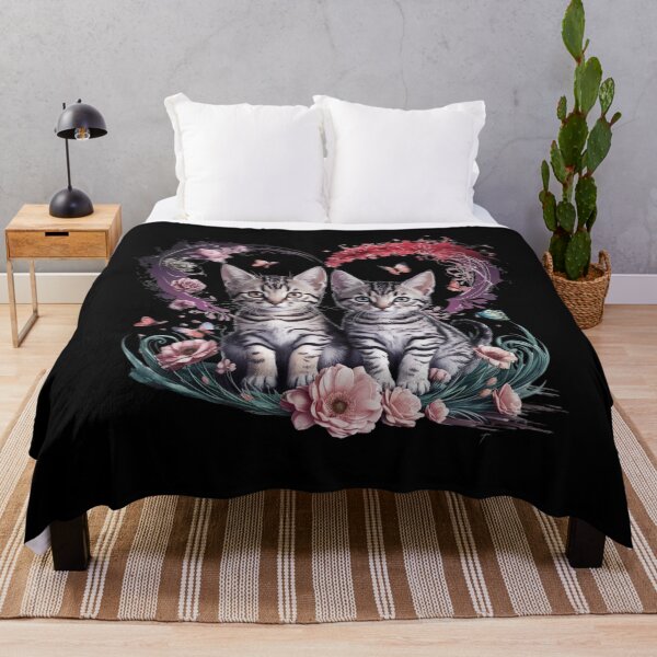 Item preview, Kittens with Floral Heart Motif designed and sold by ArtBryz.