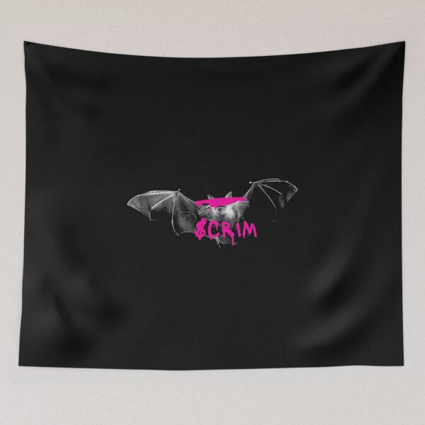 Item preview, Scrim Urban Bat Graffiti Pink Street Art Design designed and sold by Mystikos Art.