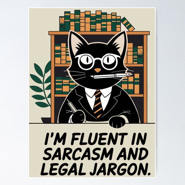 Item preview, I am fluent in sarcasm and legal jargon, black cat paralegal designed and sold by RAZ1995.