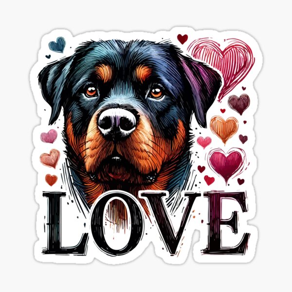 Item preview, Love Cute Rottweiler Dog Valentines Day designed and sold by TomFrontierArt.