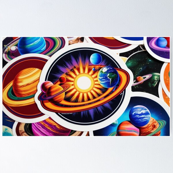 Item preview, Space Life 1 - Abstract Solar System  - Sun, Stars, Planets  designed and sold by AlinaSCorner.