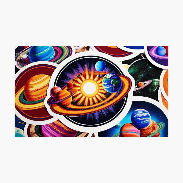 Item preview, Space Life 1 - Abstract Solar System  - Sun, Stars, Planets  designed and sold by AlinaSCorner.