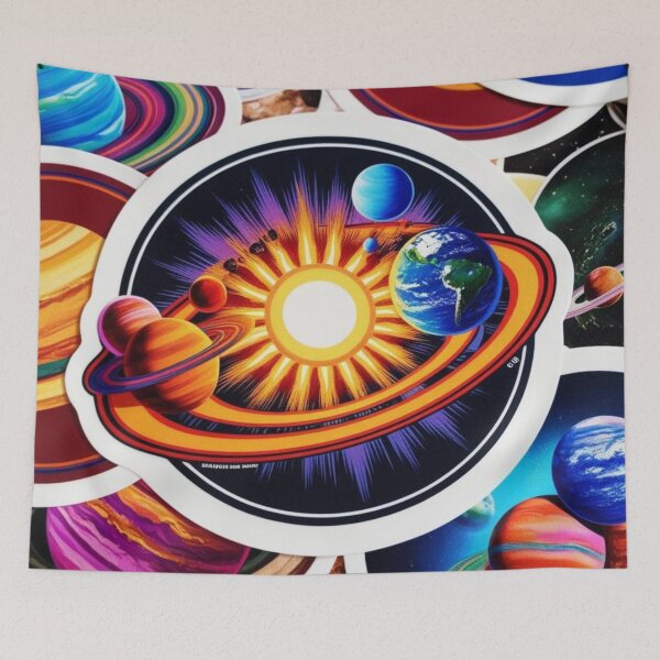 Item preview, Space Life 1 - Abstract Solar System  - Sun, Stars, Planets  designed and sold by AlinaSCorner.