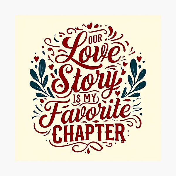 Item preview, Our Love Story is My Favorite Chapter – Romantic Typography Design designed and sold by andrew758.