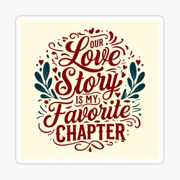 Item preview, Our Love Story is My Favorite Chapter – Romantic Typography Design designed and sold by andrew758.