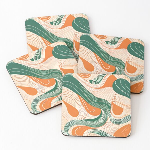 Item preview, Flowing Harmony - Abstract Green and Orange Wavey Swirly Lines designed and sold by AbstractIdeas.