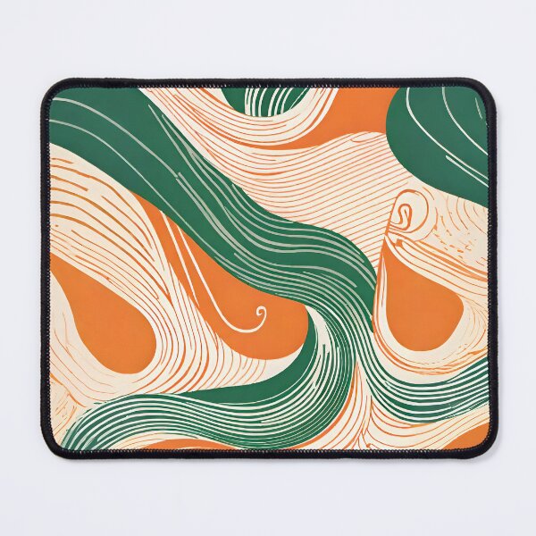 Item preview, Flowing Harmony - Abstract Green and Orange Wavey Swirly Lines designed and sold by AbstractIdeas.