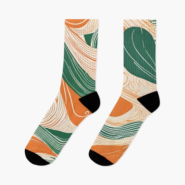 Item preview, Flowing Harmony - Abstract Green and Orange Wavey Swirly Lines designed and sold by AbstractIdeas.