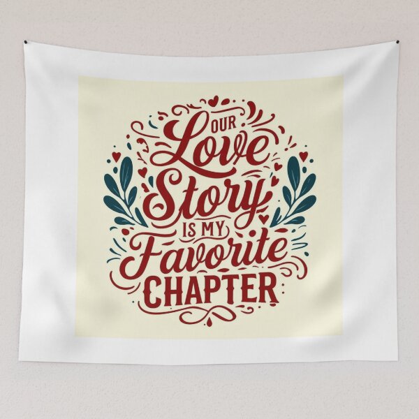 Item preview, Our Love Story is My Favorite Chapter – Romantic Typography Design designed and sold by andrew758.