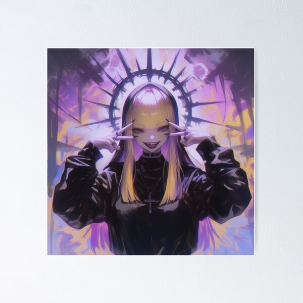 Item preview, Goth Nun Anime designed and sold by CursedbyLilith.