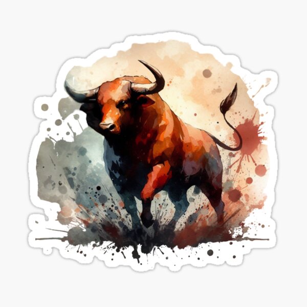 Item preview, Watercolor Bull Art designed and sold by gkhanco.