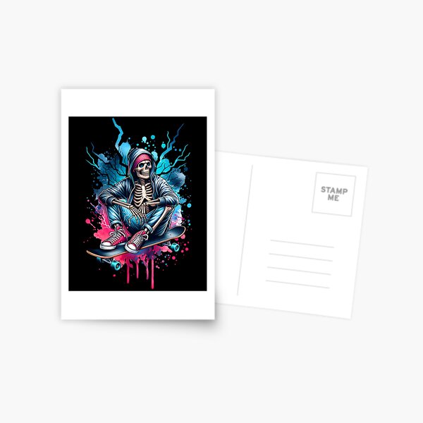 Item preview, A skeleton sitting on a skateboard designed and sold by ReneMM.