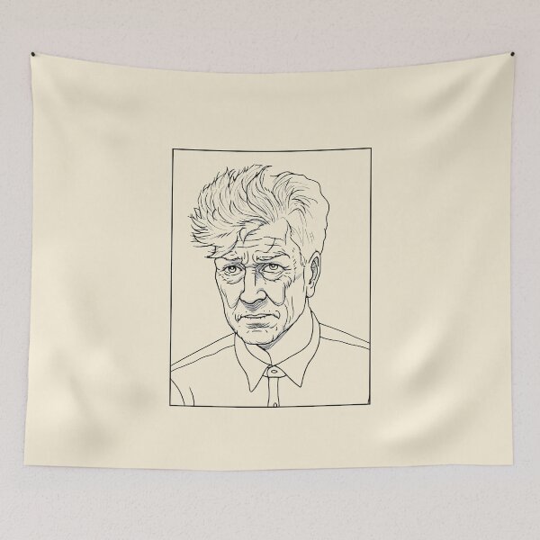 Item preview, Surreal Director David Lynch Portrait Minimalist Line Art Drawing designed and sold by Mystikos Art.