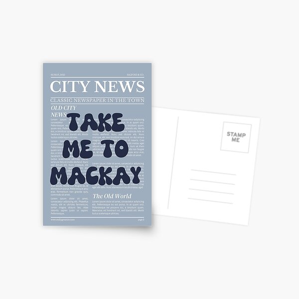 Item preview, "Take Me to Mackay" – Australia, Elegant Newspaper-Style Design designed and sold by RM-Journey.